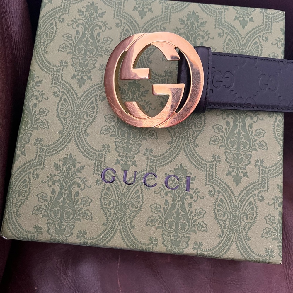 Gucci Black Leather Belt